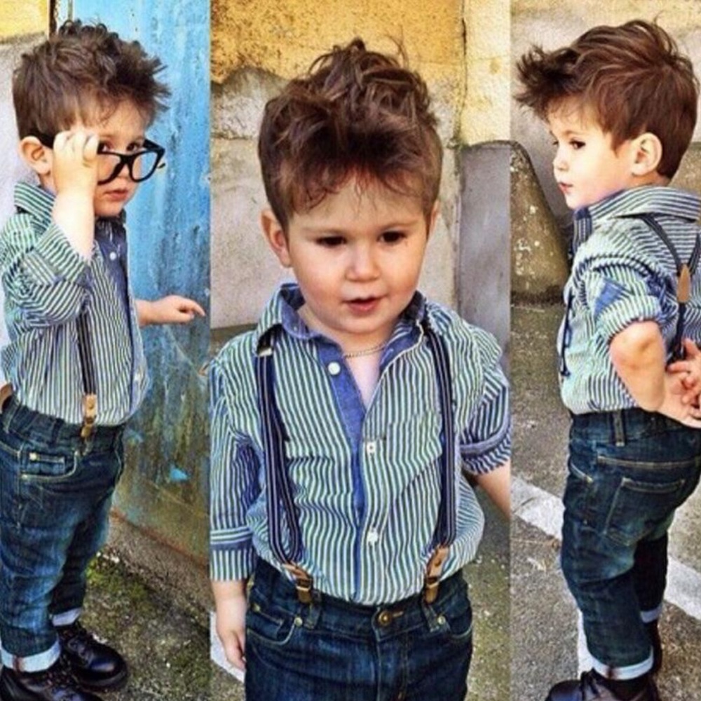 $45 Boys, baby gap shirt & jeans with removable suspenders Sz 12 mo